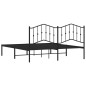 vidaXL Estructura de cama con cabecero metal negro 183x213 cm vidaXL Estructura de cama con cabecero metal negro 183x213 cm