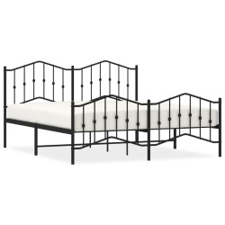 vidaXL Estructura de cama cabecero y pie de cama metal negro 160x200cm