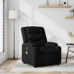 vidaXL Sillón reclinable de masaje de tela negro