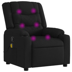 vidaXL Sillón reclinable de masaje de tela negro