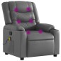 vidaXL Sillón de masaje reclinable cuero sintético gris vidaXL Sillón de masaje reclinable cuero sintético gris