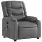 vidaXL Sillón de masaje reclinable cuero sintético gris vidaXL Sillón de masaje reclinable cuero sintético gris