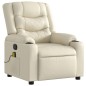 vidaXL Sillón reclinable de masaje cuero sintético crema vidaXL Sillón reclinable de masaje cuero sintético crema