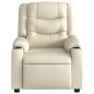 vidaXL Sillón reclinable de masaje cuero sintético crema vidaXL Sillón reclinable de masaje cuero sintético crema