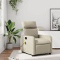 vidaXL Sillón reclinable de masaje cuero sintético crema