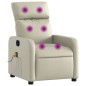 vidaXL Sillón reclinable de masaje cuero sintético crema