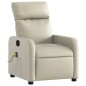 vidaXL Sillón reclinable de masaje cuero sintético crema