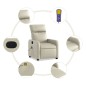 vidaXL Sillón reclinable de masaje cuero sintético crema