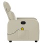 vidaXL Sillón reclinable de masaje cuero sintético crema