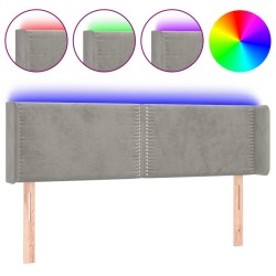vidaXL Cabecero con LED de terciopelo gris claro 147x16x78/88 cm