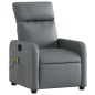 vidaXL Sillón de masaje reclinable cuero sintético gris vidaXL Sillón de masaje reclinable cuero sintético gris