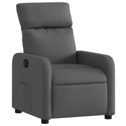 vidaXL Sillón reclinable de tela gris oscuro