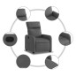 vidaXL Sillón reclinable de tela gris oscuro vidaXL Sillón reclinable de tela gris oscuro