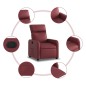 vidaXL Sillón reclinable de cuero sintético rojo tinto vidaXL Sillón reclinable de cuero sintético rojo tinto