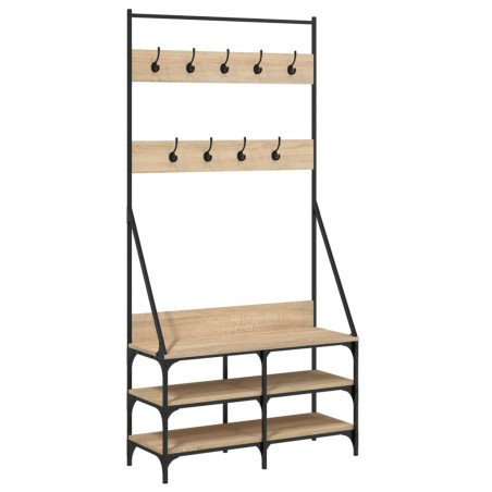 vidaXL Perchero con zapatero roble Sonoma 90x34x184 cm