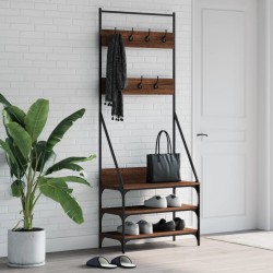 vidaXL Perchero con zapatero roble marrón 72x34x184 cm