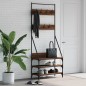 vidaXL Perchero con zapatero roble marrón 72x34x184 cm