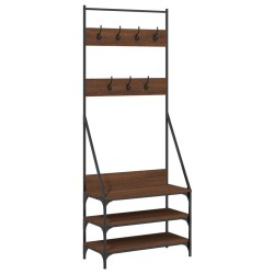 vidaXL Perchero con zapatero roble marrón 72x34x184 cm