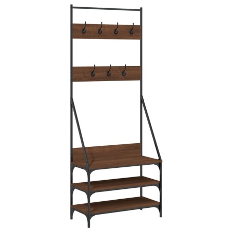 vidaXL Perchero con zapatero roble marrón 72x34x184 cm