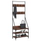 vidaXL Perchero con zapatero roble marrón 72x34x184 cm