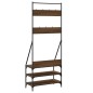 vidaXL Perchero con zapatero roble marrón 72x34x184 cm