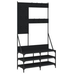 vidaXL Perchero con zapatero negro 100x40x184 cm