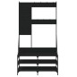 vidaXL Perchero con zapatero negro 100x40x184 cm