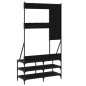 vidaXL Perchero con zapatero negro 100x40x184 cm