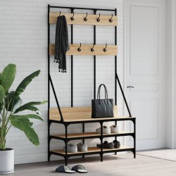 vidaXL Perchero con zapatero roble Sonoma 100x40x184 cm