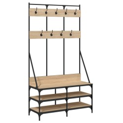 vidaXL Perchero con zapatero roble Sonoma 100x40x184 cm