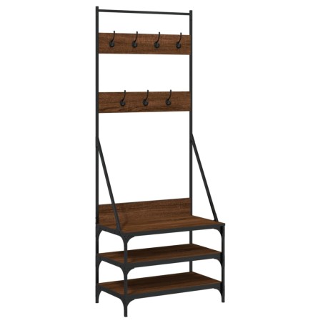 vidaXL Perchero con zapatero roble marrón 70x40x184 cm