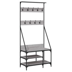 vidaXL Perchero con zapatero gris Sonoma 80x40x184 cm