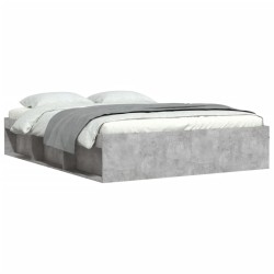 vidaXL Estructura de cama gris hormigón 140x200 cm