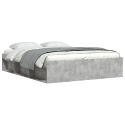 vidaXL Estructura de cama gris hormigón 150x200 cm