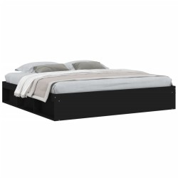 vidaXL Estructura de cama negra 200x200 cm