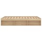 vidaXL Estructura de cama de matrimonio roble Sonoma 135x190 cm vidaXL Estructura de cama de matrimonio roble Sonoma 135x190 cm