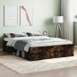 vidaXL Estructura de cama de matrimonio roble ahumado 135x190 cm vidaXL Estructura de cama de matrimonio roble ahumado 135x190 cm