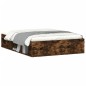 vidaXL Estructura de cama de matrimonio roble ahumado 135x190 cm vidaXL Estructura de cama de matrimonio roble ahumado 135x190 cm