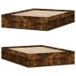 vidaXL Estructura de cama de matrimonio roble ahumado 135x190 cm vidaXL Estructura de cama de matrimonio roble ahumado 135x190 cm