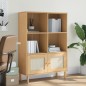 vidaXL Estantería SENJA aspecto ratán madera pino marrón 90x35x130 cm vidaXL Estantería SENJA aspecto ratán madera pino marrón 90x35x130 cm