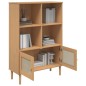 vidaXL Estantería SENJA aspecto ratán madera pino marrón 90x35x130 cm vidaXL Estantería SENJA aspecto ratán madera pino marrón 90x35x130 cm