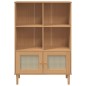 vidaXL Estantería SENJA aspecto ratán madera pino marrón 90x35x130 cm vidaXL Estantería SENJA aspecto ratán madera pino marrón 90x35x130 cm