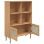 vidaXL Estantería SENJA aspecto ratán madera pino marrón 90x35x130 cm vidaXL Estantería SENJA aspecto ratán madera pino marrón 90x35x130 cm