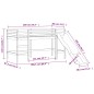 vidaXL Cama alta para niños tobogán madera maciza pino negro 80x200 cm vidaXL Cama alta para niños tobogán madera maciza pino negro 80x200 cm