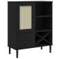 vidaXL Aparador alto SENJA aspecto de ratán madera negro 90x40x112 cm vidaXL Aparador alto SENJA aspecto de ratán madera negro 90x40x112 cm
