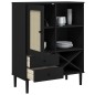 vidaXL Aparador alto SENJA aspecto de ratán madera negro 90x40x112 cm vidaXL Aparador alto SENJA aspecto de ratán madera negro 90x40x112 cm