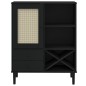 vidaXL Aparador alto SENJA aspecto de ratán madera negro 90x40x112 cm vidaXL Aparador alto SENJA aspecto de ratán madera negro 90x40x112 cm
