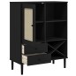 vidaXL Aparador alto SENJA aspecto de ratán madera negro 90x40x112 cm vidaXL Aparador alto SENJA aspecto de ratán madera negro 90x40x112 cm