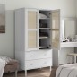 vidaXL Armario SENJA aspecto de ratán madera pino blanco 90x55x175 cm vidaXL Armario SENJA aspecto de ratán madera pino blanco 90x55x175 cm