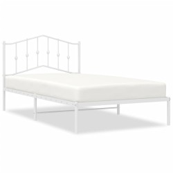 vidaXL Estructura de cama de metal con cabecero blanco 100x200 cm
